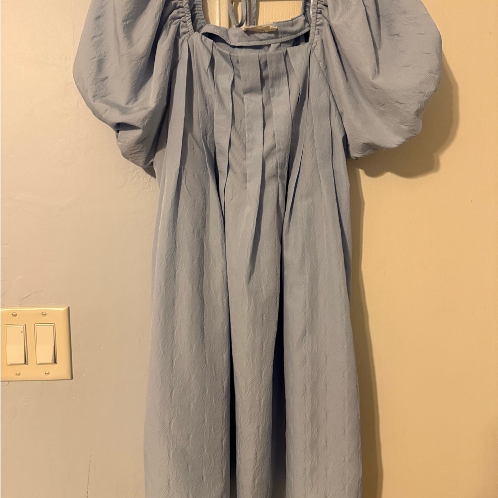 Stylish Light Blue Textured Dress